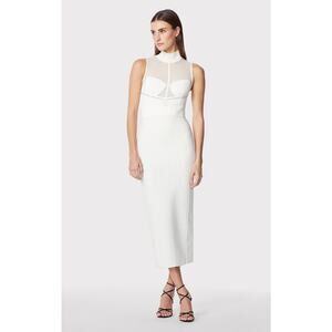Herve Leger White Midi Dress